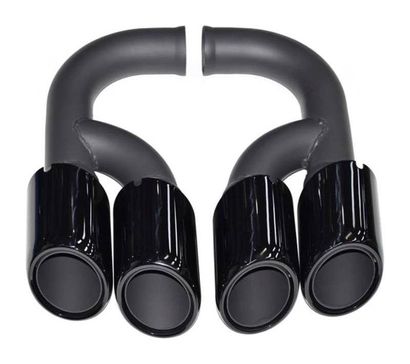 Endrohr Schalldämpfer Für Cayenne 958 2011 2012 2013 2014 Quad Auto Auspuff Spitze 304 Edelstahl Schalldämpfer Düse Endrohr System(Black Long) von LAPPGNGFYA