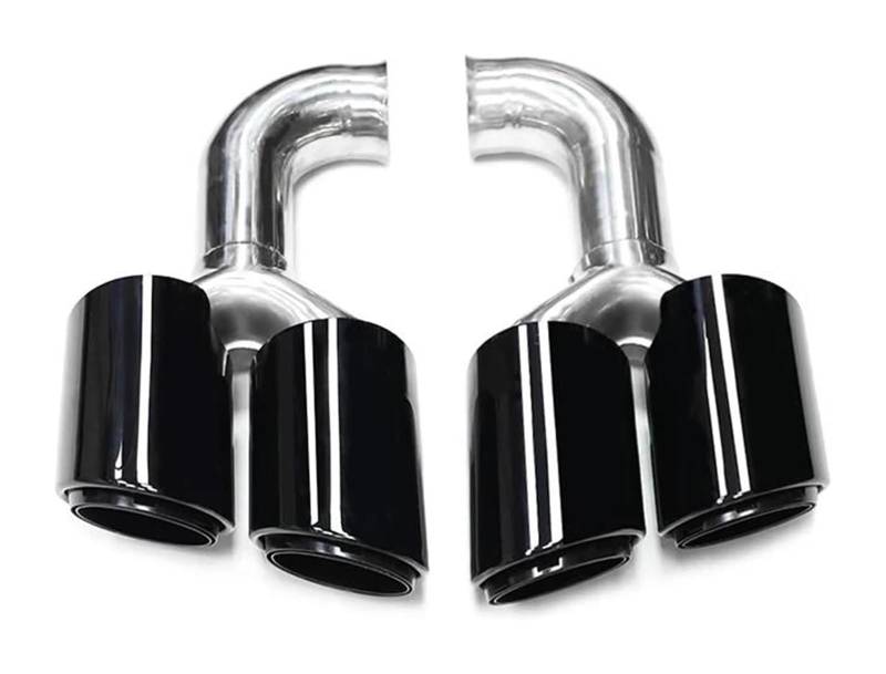 Endrohr Schalldämpfer Für Cayenne 958 2011 2012 2013 2014 Quad Auto Auspuff Spitze 304 Edelstahl Schalldämpfer Düse Endrohr System(Black Short) von LAPPGNGFYA