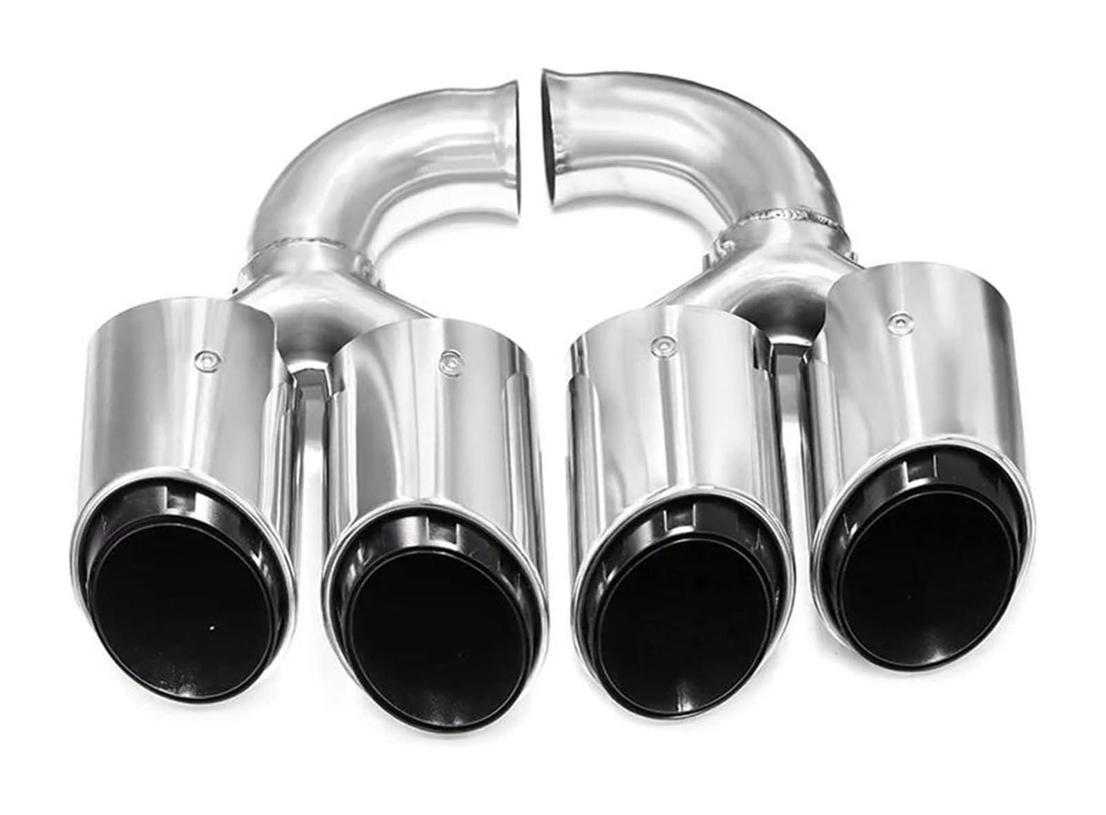 Endrohr Schalldämpfer Für Cayenne 958 2011 2012 2013 2014 Quad Auto Auspuff Spitze 304 Edelstahl Schalldämpfer Düse Endrohr System(Silver Long) von LAPPGNGFYA