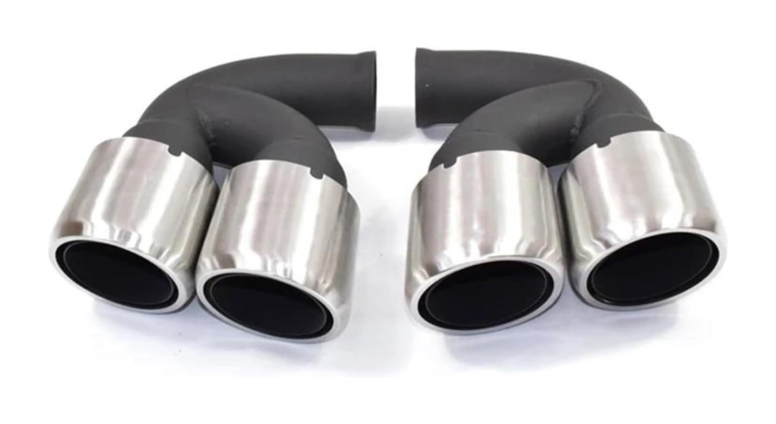 Endrohr Schalldämpfer Für Cayenne 958 2011 2012 2013 2014 Quad Auto Auspuffblende 304 Edelstahl Schalldämpfer Spitze Düse Endrohrsystem(Silver a Short) von LAPPGNGFYA