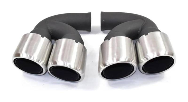Endrohr Schalldämpfer Für Cayenne 958 2011 2012 2013 2014 Quad Auto Auspuffblende 304 Edelstahl Schalldämpfer Spitze Düse Endrohrsystem(Silver a Short) von LAPPGNGFYA