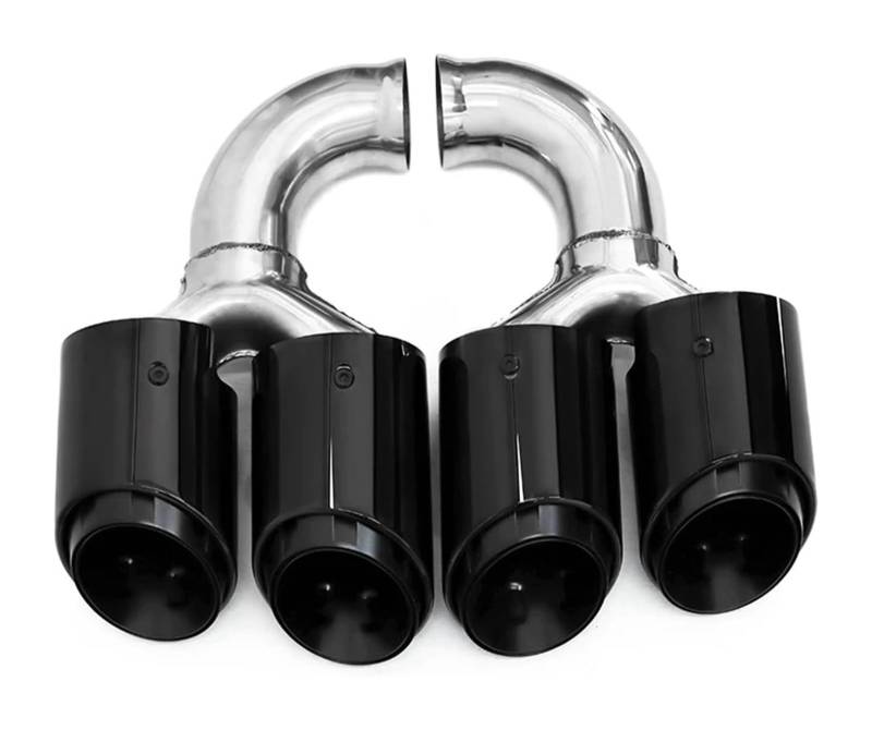 Endrohr Schalldämpfer Für Cayenne Für 958 2011 2012 2013 2014 Quad Auto Auspuff Spitze 304 Edelstahl Schalldämpfer Düse Endrohr System(Black B Long) von LAPPGNGFYA