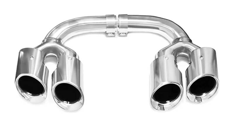 Endrohr Schalldämpfer Für Cayenne Für 9Y0 2018 2019 2020 2021 2022 2023 2024 Auto Auspuff Endrohr Upgrade Quad Sport Schalldämpfer(Petrol-Silve) von LAPPGNGFYA