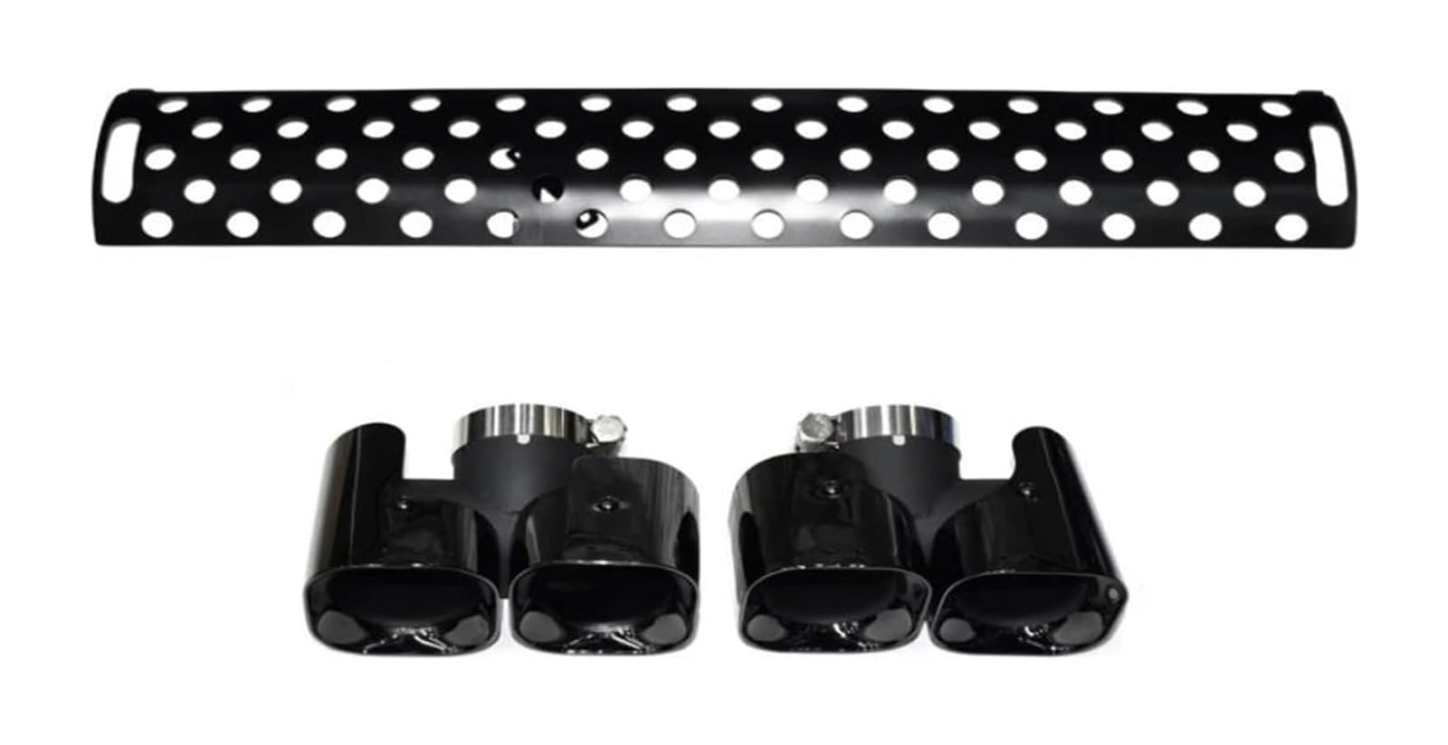 Endrohr Schalldämpfer Für Land Für Rover Für Defender 90 110 2020-2022 Heckauspuff Endrohr Upgrade Rund Edelstahl Vier Outlet(Black B 1set 3.0t) von LAPPGNGFYA