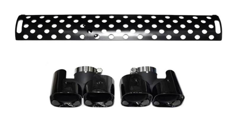 Endrohr Schalldämpfer Für Land Für Rover Für Defender 90 110 2020-2022 Heckauspuff Endrohr Upgrade Rund Edelstahl Vier Outlet(Black B 1set 3.0t) von LAPPGNGFYA