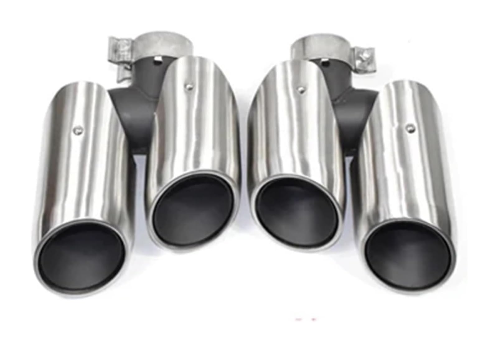 Endrohr Schalldämpfer Für Macan 2014 2015 2016 2017 Auspuffumbau-Upgrade 4-Auslass-Sport-Endrohr Edelstahl-Schalldämpfer(Bilayer Silver B) von LAPPGNGFYA