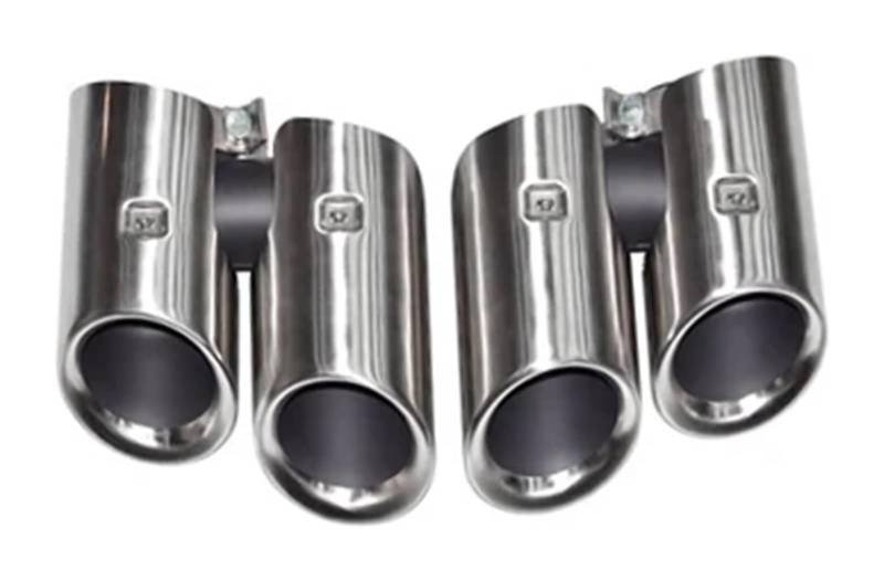 Endrohr Schalldämpfer Für Macan 2014 2015 2016 2017 Auspuffumbau-Upgrade 4-Auslass-Sport-Endrohr Edelstahl-Schalldämpfer(Monolayer Silver B) von LAPPGNGFYA