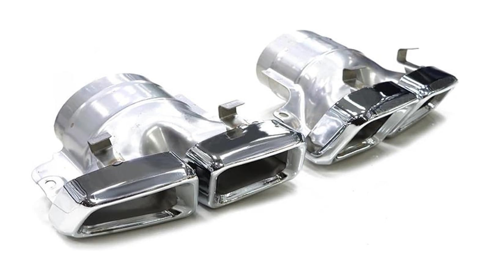 Endrohr Schalldämpfer Für Mercedes Für B&enz 2012-2015 Für ML63 W166 CLS-Klasse W218 Facelift CLS63 Quad Car Auspuffblende Endrohr Edelstahl Schalldämpfer(Silber) von LAPPGNGFYA