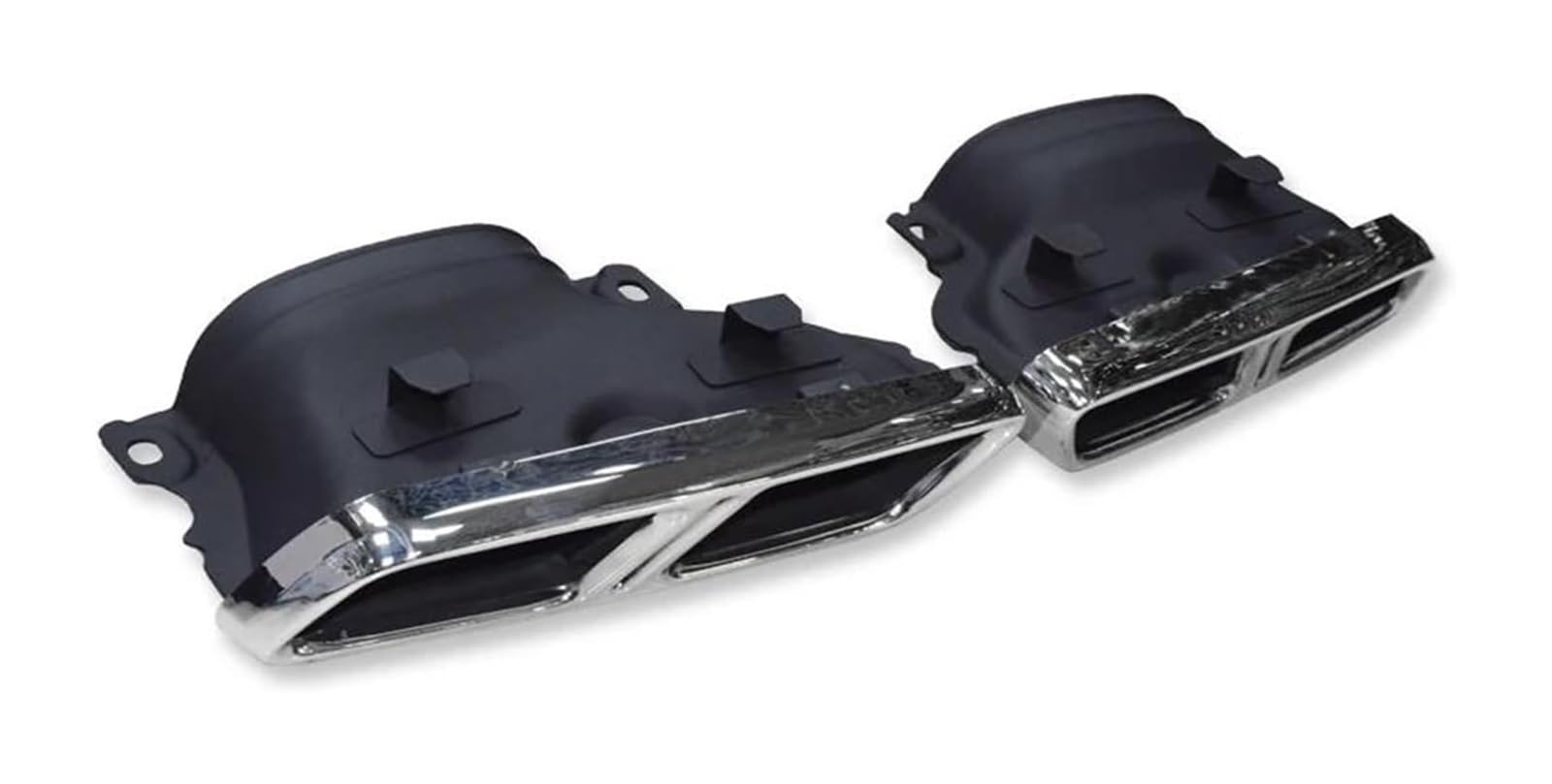 Endrohr Schalldämpfer Für Mercedes Für B&enz C63 W205 C200 C300 C180 C260 2015-2018 Auto Auspuff Tip Schalldämpfer Quad Schwanz Rohr Düse(Silver B) von LAPPGNGFYA