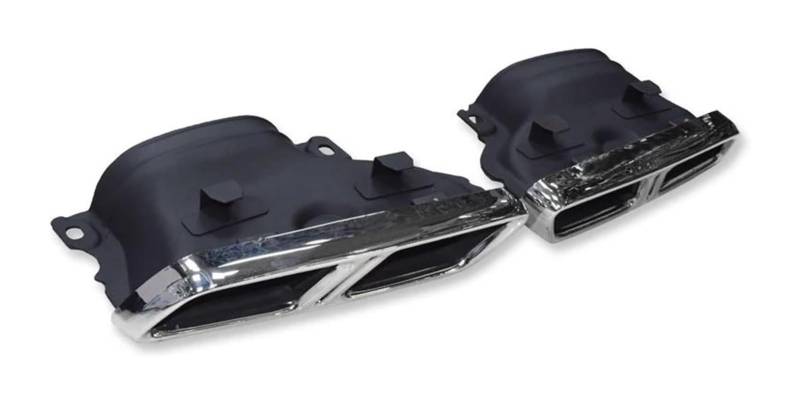 Endrohr Schalldämpfer Für Mercedes Für B&enz C63 W205 C200 C300 C180 C260 2015-2018 Auto Auspuff Tip Schalldämpfer Quad Schwanz Rohr Düse(Silver B) von LAPPGNGFYA