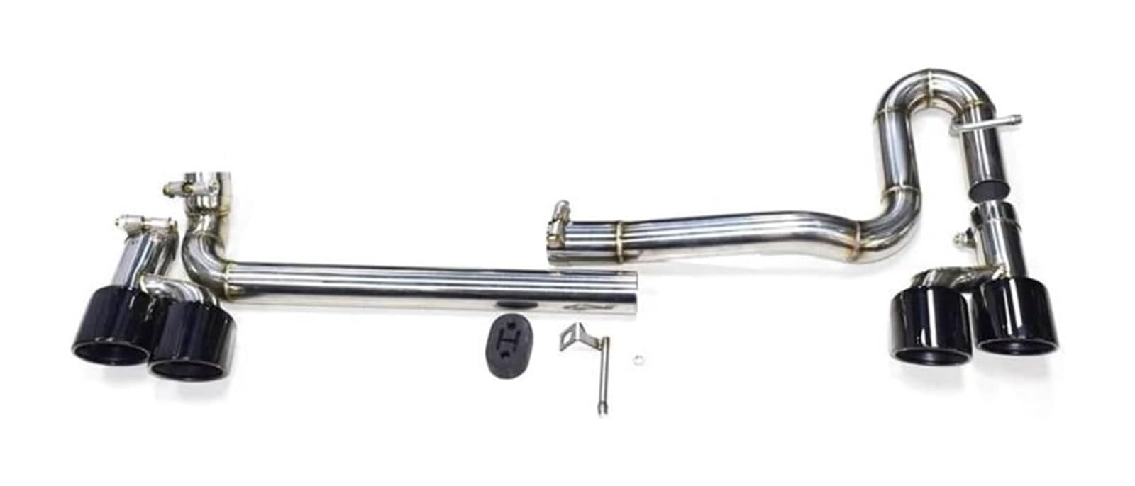 Endrohr Schalldämpfer Für VW Für CC 304 Edelstahl Auto Schalldämpfer Tipps 4 Out Carbon Fiber Auspuffrohr Düse System 1 Set(Schwarz) von LAPPGNGFYA