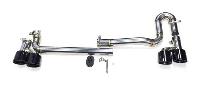 Endrohr Schalldämpfer Für VW Für CC 304 Edelstahl Auto Schalldämpfer Tipps 4 Out Carbon Fiber Auspuffrohr Düse System 1 Set(Schwarz) von LAPPGNGFYA