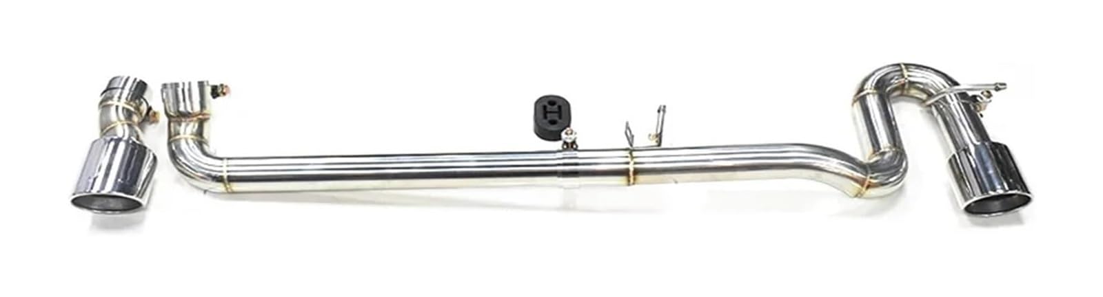 Endrohr Schalldämpfer Für VW Für CC Dual Carbon Fiber Auto Auspuff Tipp Double Out Schalldämpfer Edelstahl System Düse 1 Set(Silver a) von LAPPGNGFYA