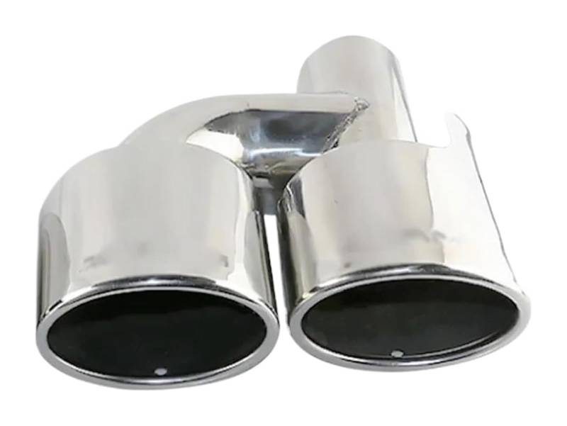 Endrohr Schalldämpfer Für W204 C200 C260 1 STÜCKE Schalldämpfer Endrohr Edelstahl Silber Auspuff Auto 2,5 Inelt Oval Dual Tip Covers Zierleisten von LAPPGNGFYA