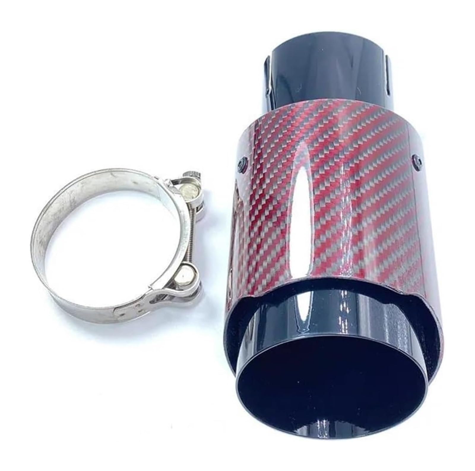 Endrohr Schalldämpfer Glänzend Rot Carbon Faser Edelstahl Universal Auto Auspuffrohr Schalldämpfer Tipps Zubehör Endrohr Schalldämpfer Glänzend Rot Carbon Faser Edelstahl Universal Auto Auspuffrohr Schalldämpfer Tipps Zubehör von LAPPGNGFYA