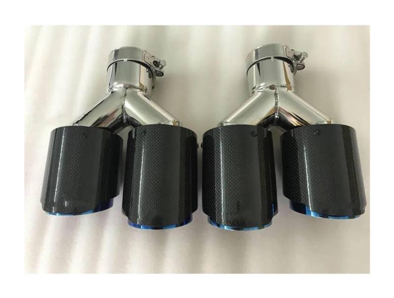 Endrohr Schalldämpfer Linke Und Rechte Automodifikation Universal Dual Blue Automobile Auspuffrohr Schalldämpfer Spitze 2St(63 IN -101 OUT) von LAPPGNGFYA