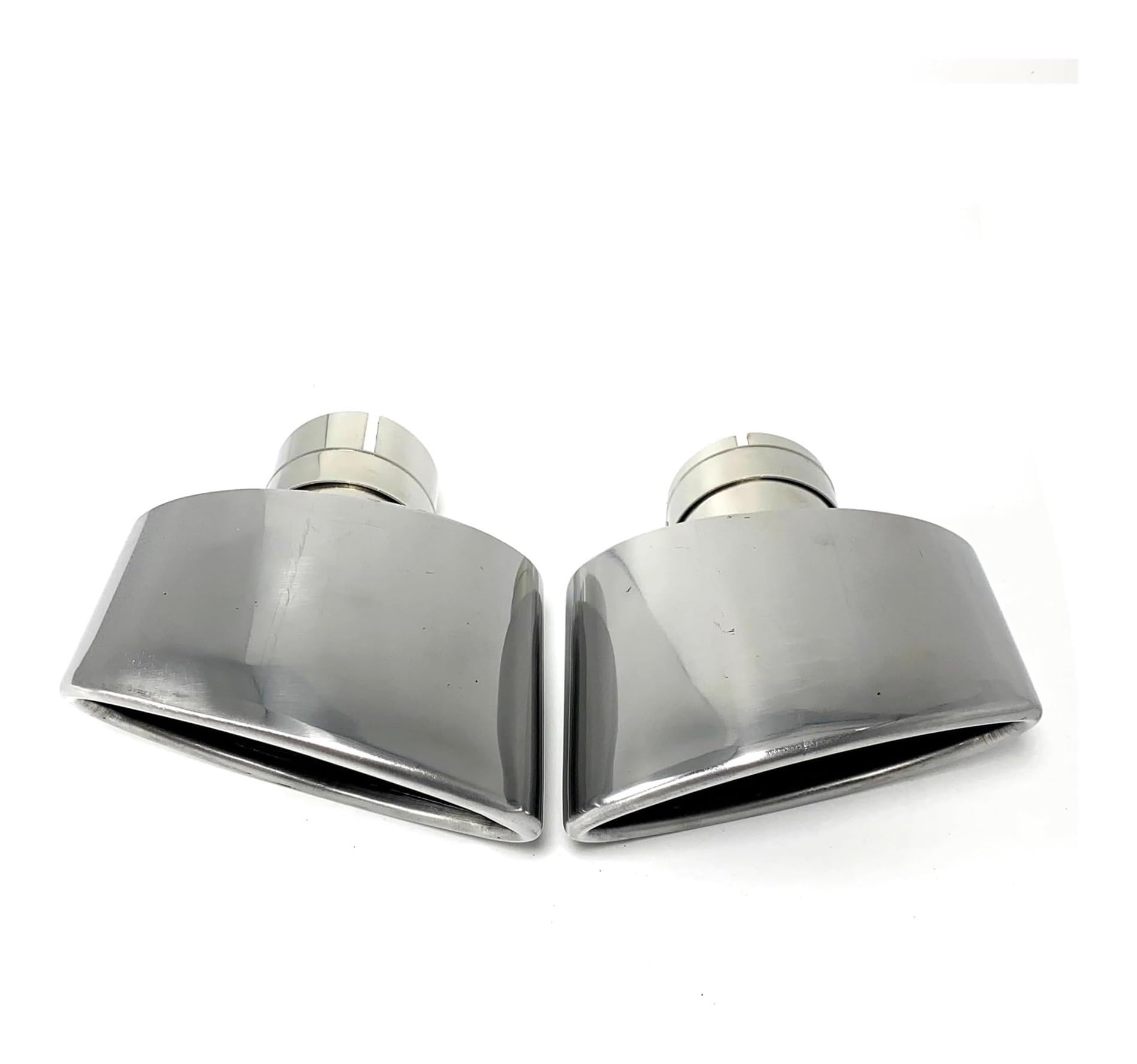 Endrohr Schalldämpfer Universal Auspuffendrohr Aus Edelstahl Für Autos 150 Mm Auslass Gerolltes Ovales Schräges Schalldämpfer Endrohr 1 Paar (L+R)(54 IN-150 OUT) von LAPPGNGFYA