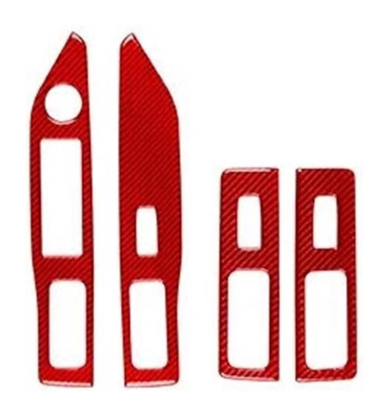 Fensterheberschalter Für Dodge Für Caliber 2007 2008 Kohlefaser-Fensterheber-Bedienknopf-Panel-Trimm-Auto-Innendekor-Aufkleber(1 Red LHD) von LAPPGNGFYA