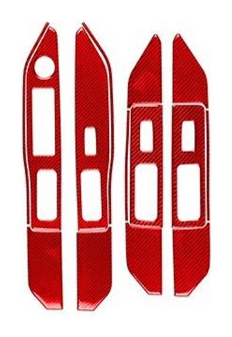 Fensterheberschalter Für Dodge Für Caliber 2007 2008 Kohlefaser-Fensterheber-Bedienknopf-Panel-Trimm-Auto-Innendekor-Aufkleber(3 Black RHD) von LAPPGNGFYA