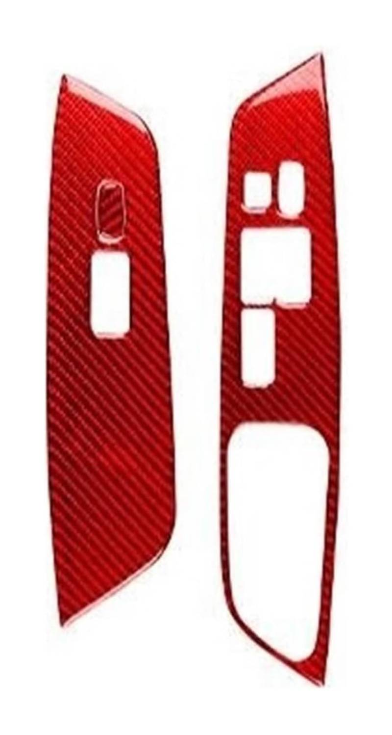 Fensterheberschalter Für Hyundai Für Veloster 2011-2017 Carbon Fiber Fensterheber Control Button Panel Abdeckung InteriorDecorative Aufkleber(Red Rhd) von LAPPGNGFYA