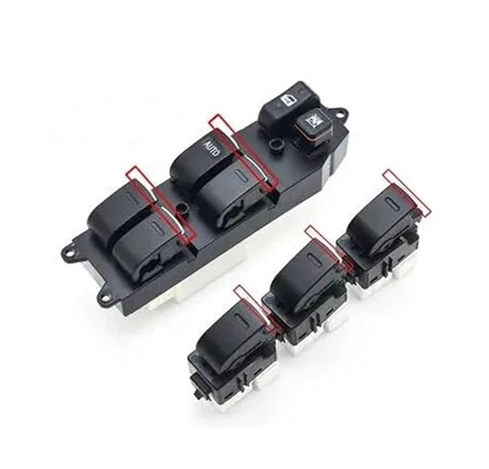 Fensterheberschalter Für M4 Für Haval Für H1 Auto Lift Control Schalter Taste Power Fenster Tür Glas Regler 3746300XS56XA(1 Set Chrome) von LAPPGNGFYA