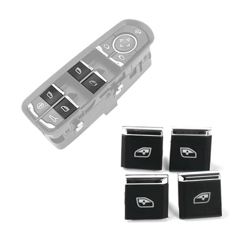 Fensterheberschalter Für Macan 2014-2018 Für Cayenne 2010-2016 Elektrische Fenster Schalter Auto Taste Kappe Abdeckung Fahrer Master Seite(4Pcs Driver side) von LAPPGNGFYA