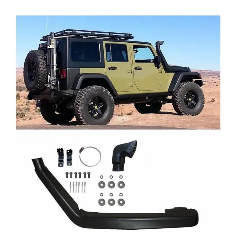Für J&eep Für Wrangler Jk Für Serie 3.8l V6 2006-2018 Auto Airflow Pipe Schnorchel Air Ram Intake Schnorchel Kit Schwarz Luftfilter Ansaugschlauch von LAPPGNGFYA