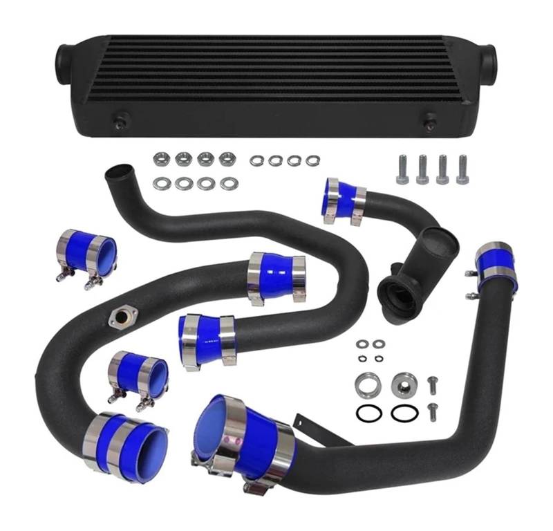 Für VW Für G&olf Für GTI Für J&etta MK4 1.8L Turbolader 1998-2005 Bolt On Front Mount Intercooler Pipe Kit Aluminium Luftfilter Ansaugschlauch(Blau) von LAPPGNGFYA