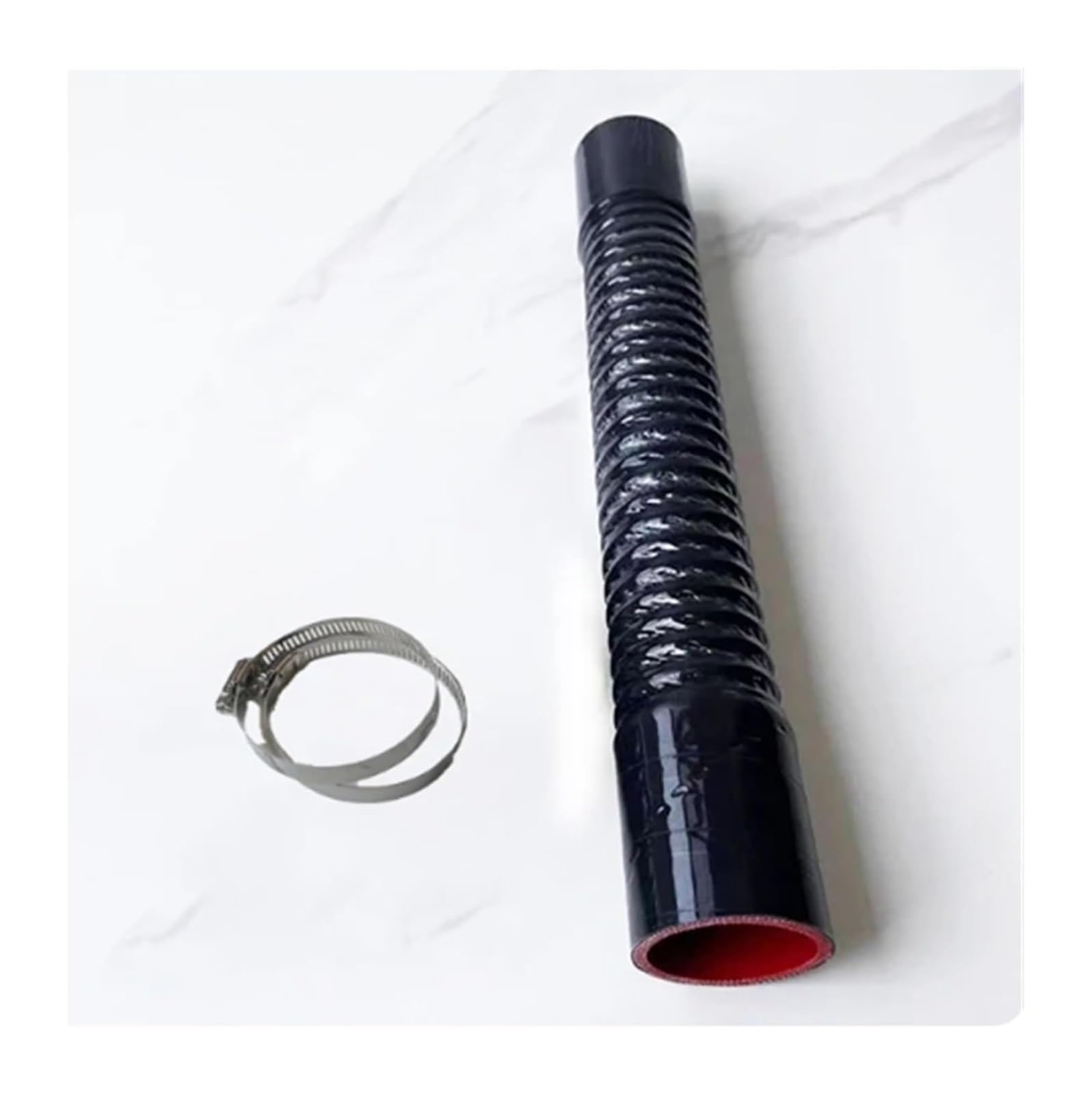 Gummiverbinder Schwarz Universeller Flexibler Silikonschlauch Auto-Luftansaugrohr Kühlerrohr Ladeluftkühler Luftfilter Ansaugschlauch(300mm,ID63mm) von LAPPGNGFYA