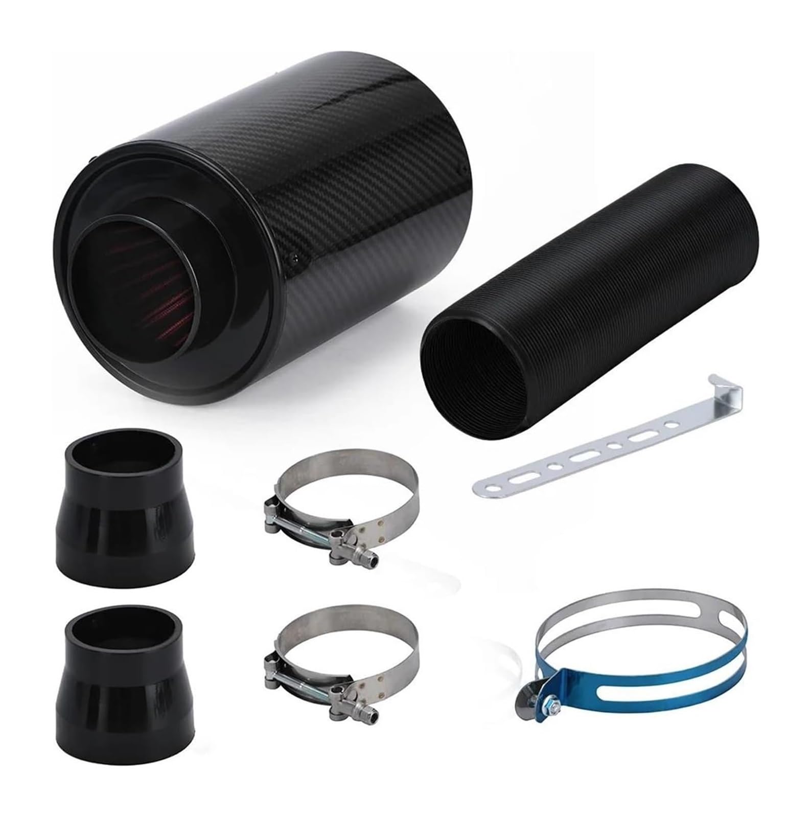Universal 3 "Luftansaugfilter-Kit Filterbox Auto Kaltluftansaugsystem Mit Lüfter Racing Carbon Fiber Cold Feed Induction Luftfilter Ansaugschlauch(WITHOUT FAN) von LAPPGNGFYA