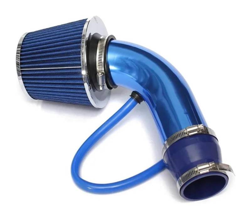 Universal 76mm Aluminium Mit Kegel Luftfiltereinlass Auto Racing Cold Air Intake System Turbo Induction Pipe Tube Kit Luftfilter Ansaugschlauch(Blau) von LAPPGNGFYA
