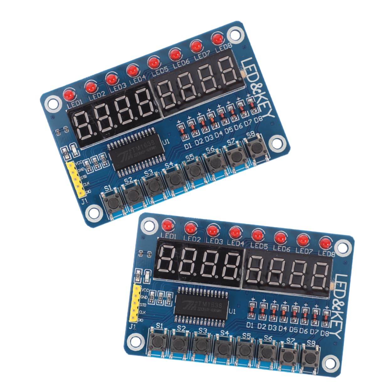 LAPYAPPE 2 Stück 8 LED-Digitalröhre anzeigetafel projekt Tastenmodul Mikrocontroller-Display Indikator Mikrocontroller-LED-Anzeigemodul Anzeigemodul für Mikrocontroller geführt Blue von LAPYAPPE