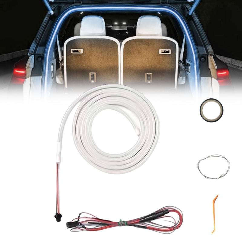 Dynamisch Fließende Auto Kofferraum Lichtleiste, Flexible Universal Kofferraum LED Lichtleiste, Wasserdichte Haube Dynamische Atmosphäre Lichter für Autos SUVs LKW Vans (Blau) von LAUFUY
