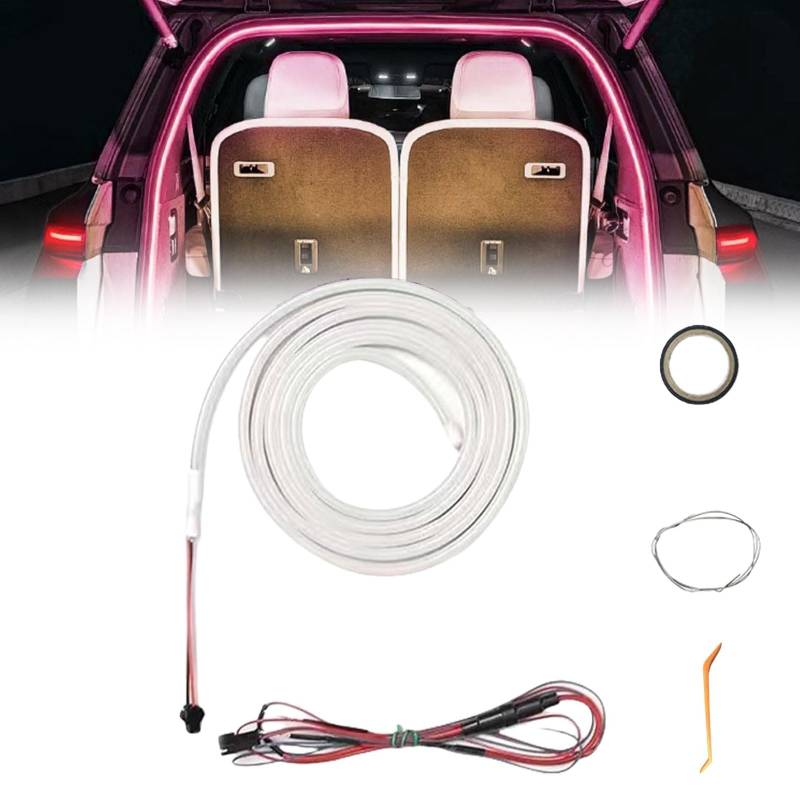 Dynamisch Fließende Kofferraum-Lichtleiste, Flexible Universal Trunk LED Lichtleiste, Wasserdichte Haube Dynamische Atmosphäre Lichter für Autos SUVs LKW Vans (Lila) von LAUFUY