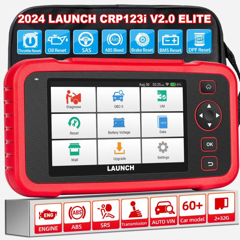 2024 Launch CRP123i V2.0 obd2 diagnosegerät 4 System-Codeleser ENG/ABS/SRS/at Auto für alle Fahrzeuge,7 Rückstellservice (Öl,SAS,Bremse,BMS,ABS.DPF,Drosselklappe) zurücksetzen. von LAUNCH