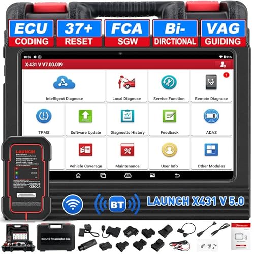 LAUNCH X431 V PRO 5.0 obd2 OBD2 Diagnosegerät OE-Level Alle System,ECU-Codierung mit 37+ Rücksetzfunktion, ABS-Entlüftungsbremse, Ölrückstellung, EPB, SAS, DPF, BMS, SRS, TPMS… von LAUNCH