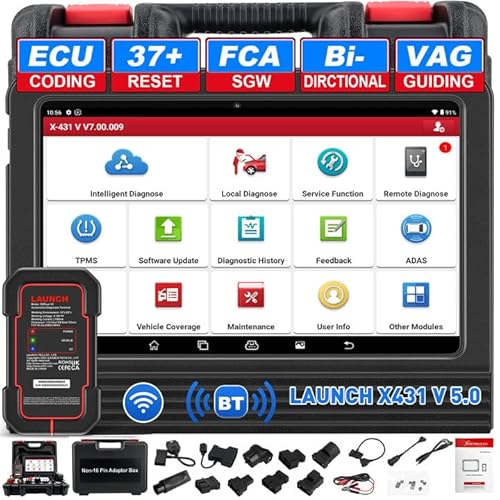 LAUNCH X431 V PRO 4.0 obd2 Diagnose Bidirektionales Vollsystem, ECU-Codierung mit 31+ Rücksetzfunktion, ABS-Entlüftungsbremse, Ölrückstellung, EPB, SAS, DPF, BMS, SRS, TPMS… von LAUNCH