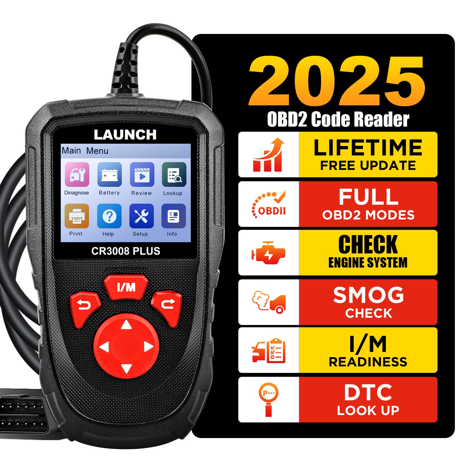 LAUNCH CR3008 Plus obd2 Diagnosegerät OBD2-Scanner, EIN-Schlüssel I/M,Lebenslanges Aktualisierung Code Leser, Verbesserte Siehe Motorcode-Leser OBDII Auto Scan Tool für alle Fahrzeuge nach 2002 LAUNCH CR3008 Plus obd2 Diagnosegerät OBD2-Scanner, EIN-Schlüssel I/M,Lebenslanges Aktualisierung Code Leser, Verbesserte Siehe Motorcode-Leser OBDII Auto Scan Tool für alle Fahrzeuge nach 2002 von LAUNCH