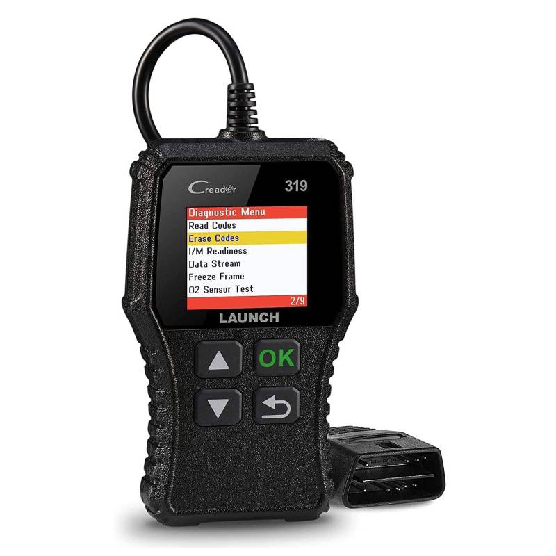 LAUNCH CR319 OBD2 Diagnosegerät OBD Fahrzeug Code-Scanner Fehlercodeleser unterstützt alle Autos mit OBDII/EOBD/CAN-Modi und 16-Pin OBDII-Schnittstelle O2-Sensor / EVAP-Test von LAUNCH