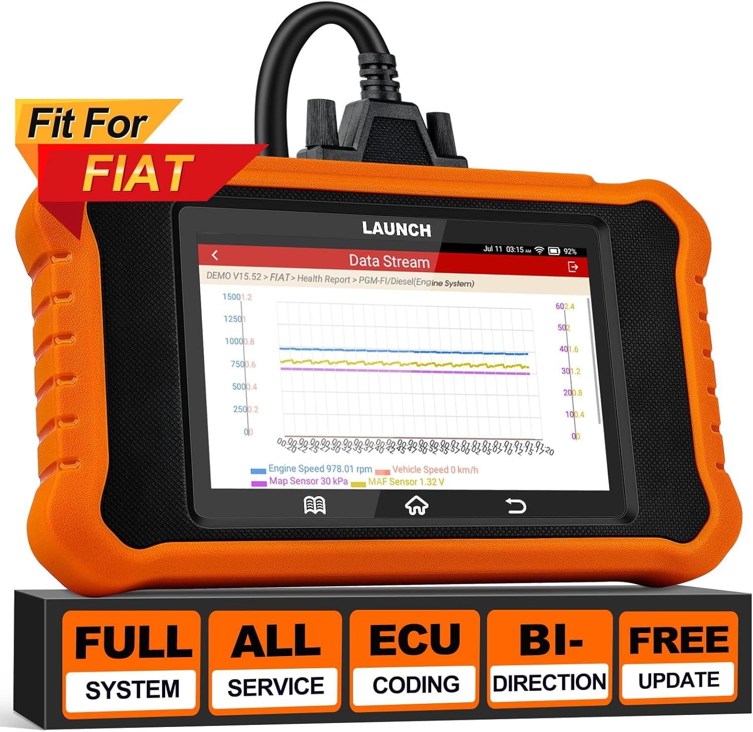 LAUNCH Creader Elite 2.0 OBD2 Diagnosegerät für FIAT die gleiche Funktion wie LAUNCH X431 diagnosegerät Auto,ECU-Codierung,50+ Reset-Funktion,aktiver Test,FCA LAUNCH Creader Elite 2.0 OBD2 Diagnosegerät für FIAT die gleiche Funktion wie LAUNCH X431 diagnosegerät Auto,ECU-Codierung,50+ Reset-Funktion,aktiver Test,FCA von LAUNCH