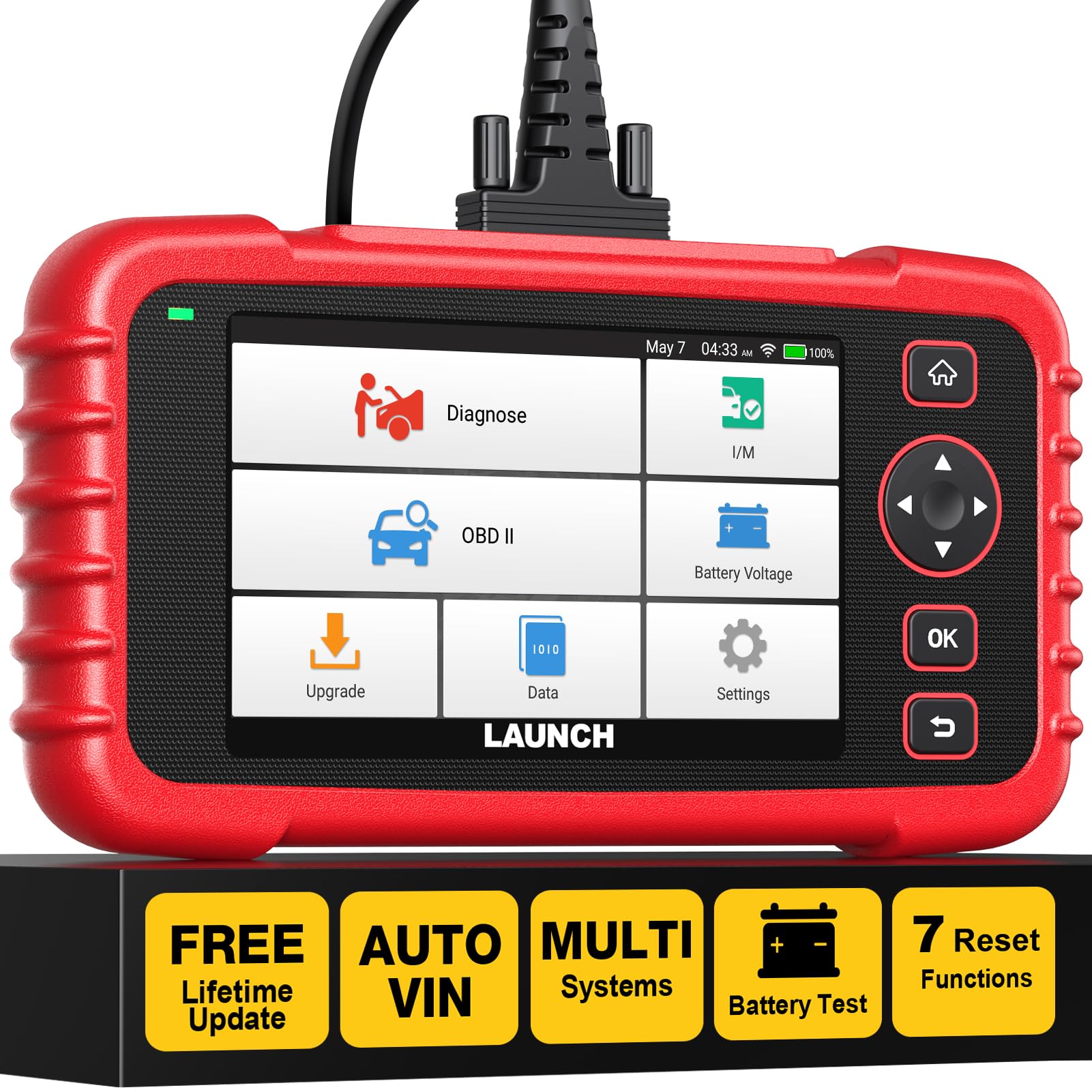 LAUNCH CRP123X OBD2 Diagnosegerät, Professioneller Fahrzeug Fehlercode lesen,volle obd Diagnosefunktion für Motorgetriebe ABS SRS mit AutoVIN Service,WiFi Updates von LAUNCH