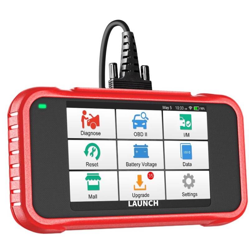 LAUNCH CRP129E V2.0 obd2 Diagnosegerät Auto,KFZ-Tester EOBD Tester für ABS SRS Motor und Getriebe mit 12 Reset Funktionen für DPF,Öl,EPB,SAS,TPMS,BMS und Drosselklappe regulieren,Injektor Codierung von LAUNCH