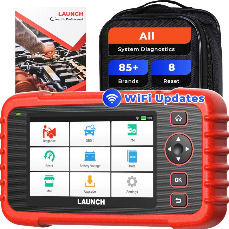 LAUNCH CRP129X Plus OBD2 Diagnosegerät, Diagnosescanner mit Allen Systemdiagnosen, 8 Dienste, Öl-Reset/Einspritzer-Codierung/Drossel/SAS/Bremse/BMS/TPMS-zurücksetzen, Auto VIN, 2-Jahres-Updates von LAUNCH