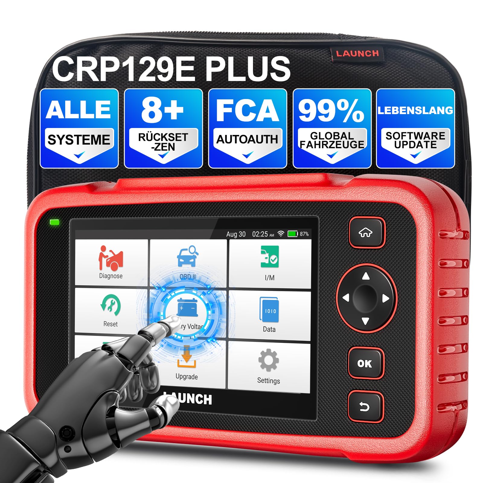 LAUNCH OBD2 Diagnosegerät Auto CRP129e Plus, Auslesegerät mit Alle System, 8 Reset ABS/EPB/DPF/SAS/TPMS Reset/Batterieabgleich/Einspritzdüsen-Codierung/Öl/Drosselklappe, Lebenslanges Software-Update LAUNCH OBD2 Diagnosegerät Auto CRP129e Plus, Auslesegerät mit Alle System, 8 Reset ABS/EPB/DPF/SAS/TPMS Reset/Batterieabgleich/Einspritzdüsen-Codierung/Öl/Drosselklappe, Lebenslanges Software-Update von LAUNCH