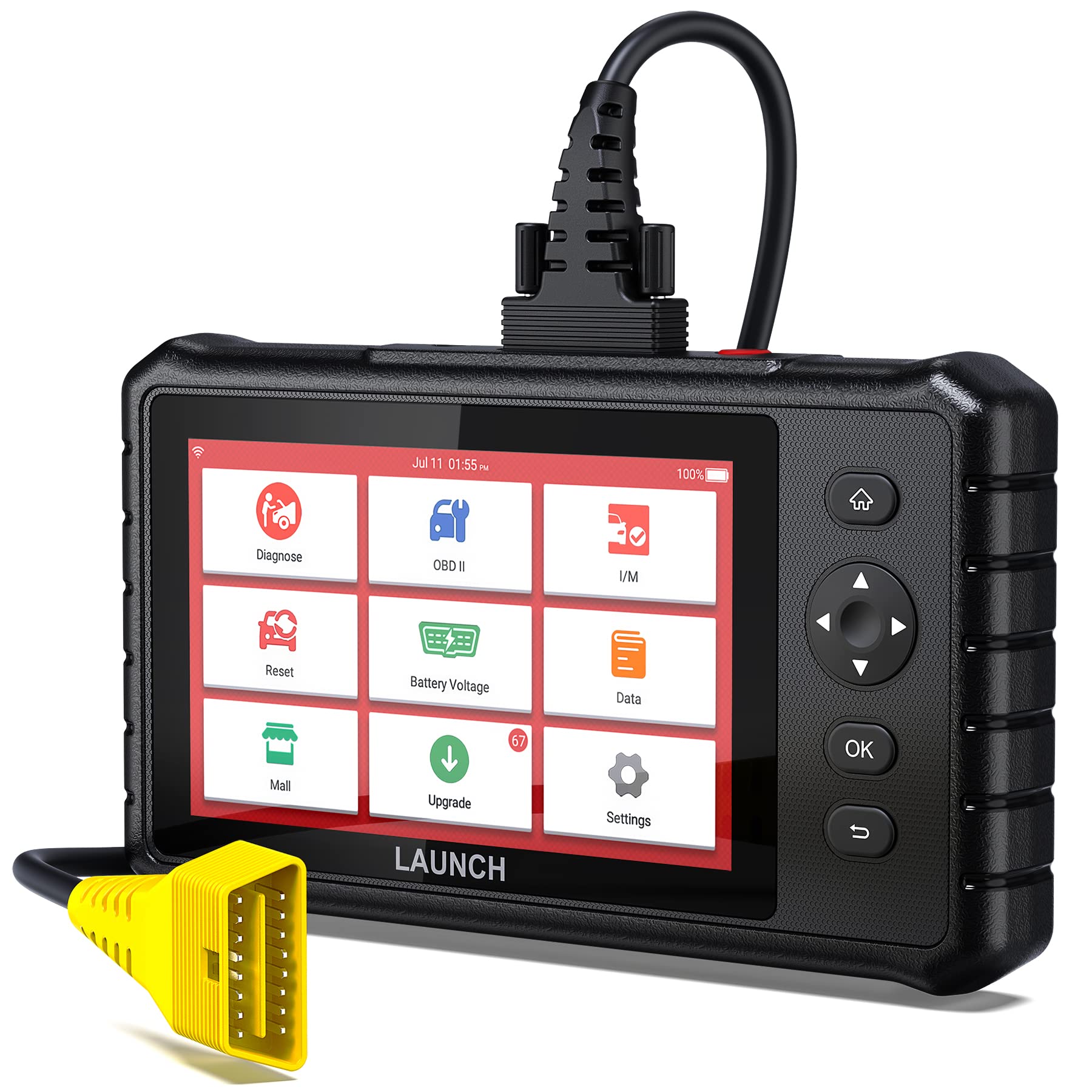 LAUNCH CRP349 obd2 diagnosegerät Kfz-Scanner alle Steuergeräte + 28 Servicefunktionen für über 75 Automarken Diagnose der Hochvoltbatterie, volle OBD diagnose Tester mit Touchscreen + 2 Jahre Update von LAUNCH