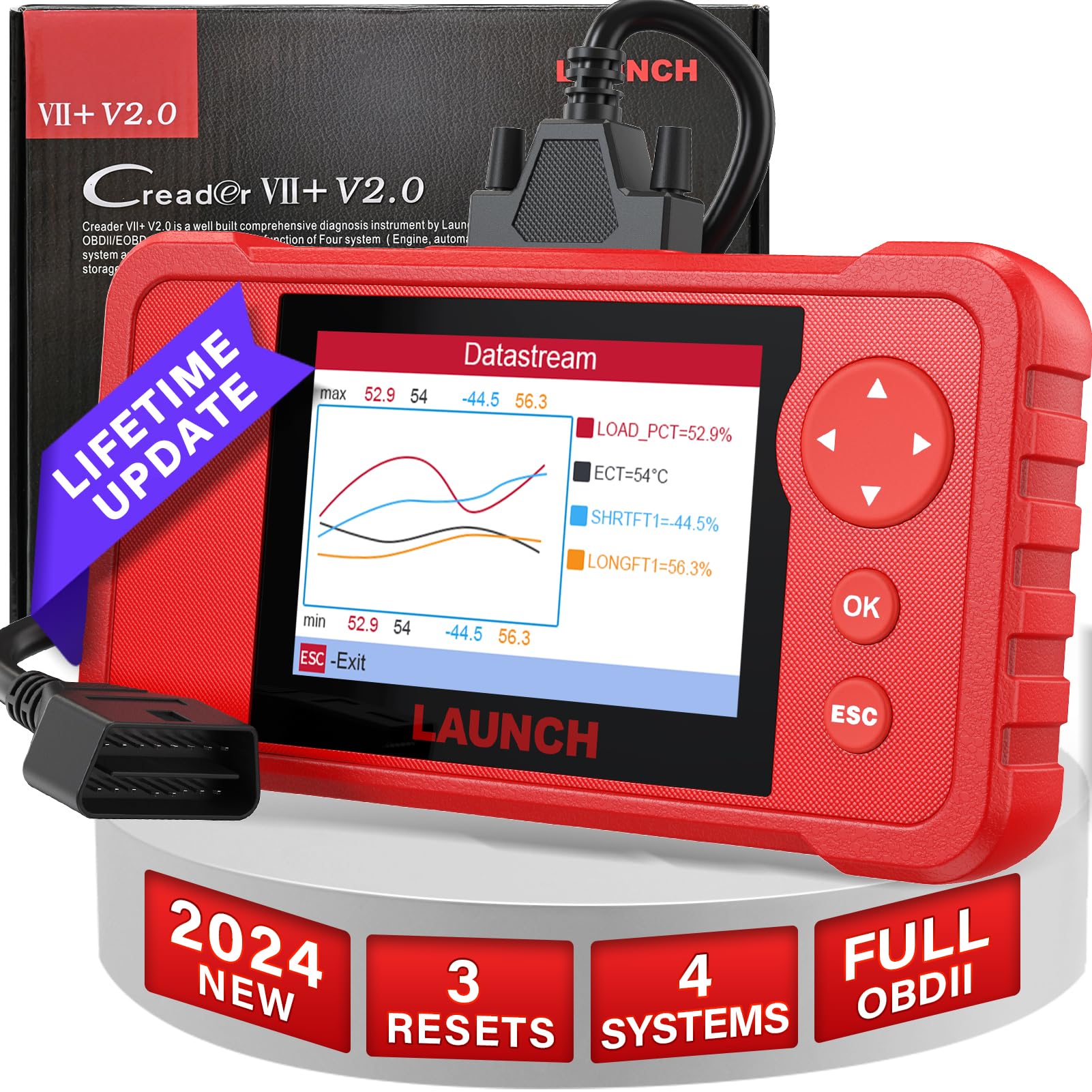 LAUNCH Creader VII+ V2.0 obd2 Diagnosegerät, Volle OBDII-Funktionen Engine/Transmission/ABS/SRS Diagnostics Auto Scanner, Umfassende Fahrzeugabdeckung Code-Leser, Kostenloses Update LAUNCH Creader VII+ V2.0 obd2 Diagnosegerät, Volle OBDII-Funktionen Engine/Transmission/ABS/SRS Diagnostics Auto Scanner, Umfassende Fahrzeugabdeckung Code-Leser, Kostenloses Update von LAUNCH