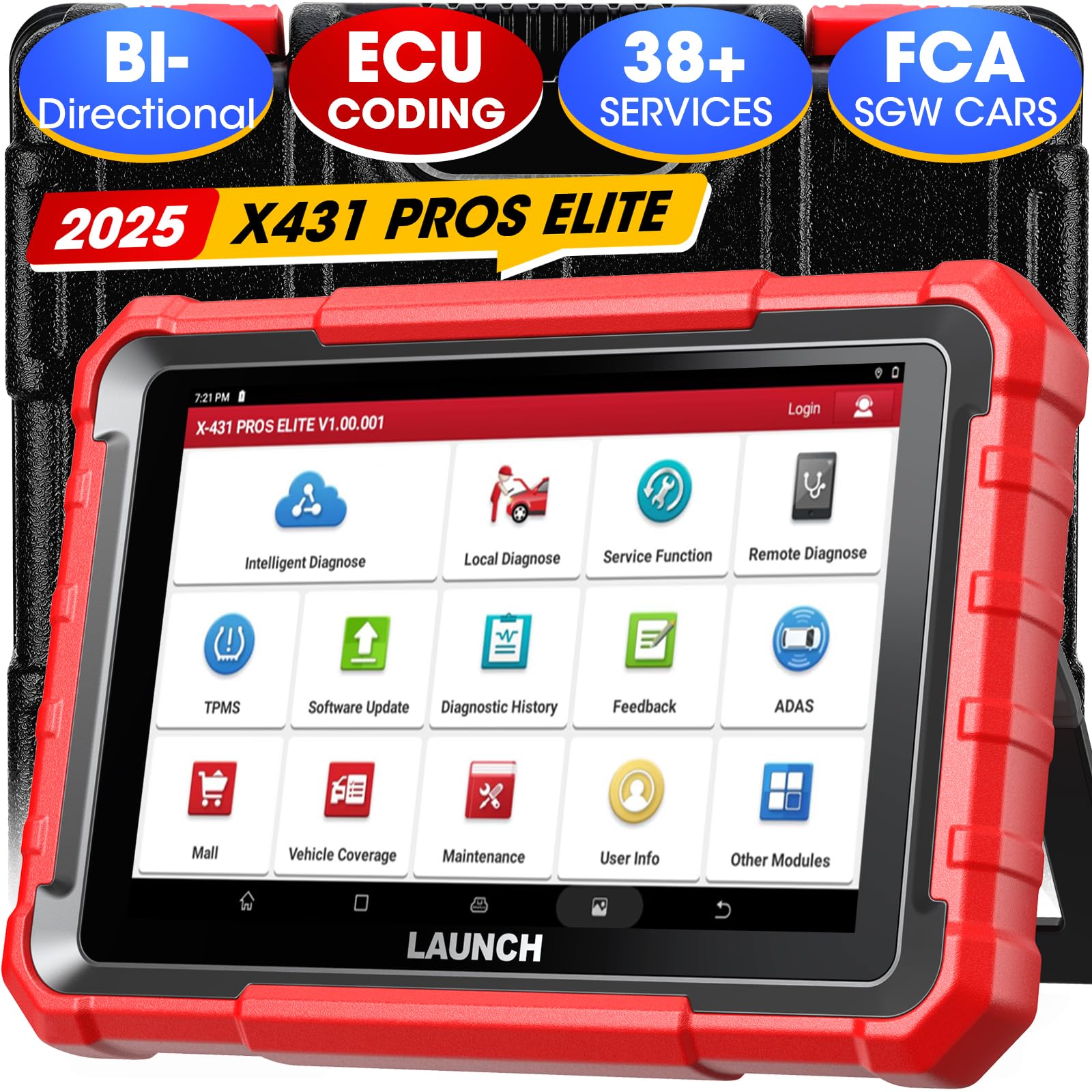 LAUNCH Neueste X431 PROS Elite OBD2 Diagnosegerät Auto, Bidirektionales Vollsystem Diagnose Scanner, kfz-Scan-Tool mit 37+ Dienst, ECU-Codierung, CANFD&DoIP, FCA, Schlüsselprogramm, 2 Jahre Update von LAUNCH