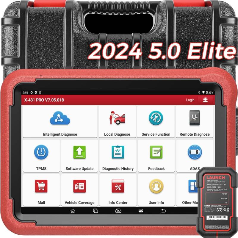 LAUNCH X431 PROS V5.0 OBD2 Diagnosegerät 2024 Aktualisierung, mit 37+ Sonderfunktionen, bidirektionale Steuerung, ECU Codierung, IMMO-Service, Personalisierung, Schlüsselprogrammierung von LAUNCH