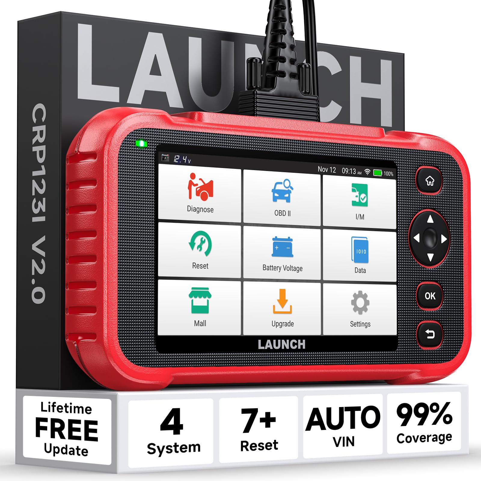 Launch CRP123I V2.0 OBD2 Diagnosegerät Auto, 4 Systeme Auslesegerät Auto, Launch Diagnosegerät mit Öl/EPB/DPF/SAS/BAS/BMS/Drosselklappe Reset, Auto VIN, Batterie-Test, Lebenslanges Update Scan Tool Launch CRP123I V2.0 OBD2 Diagnosegerät Auto, 4 Systeme Auslesegerät Auto, Launch Diagnosegerät mit Öl/EPB/DPF/SAS/BAS/BMS/Drosselklappe Reset, Auto VIN, Batterie-Test, Lebenslanges Update Scan Tool von LAUNCH