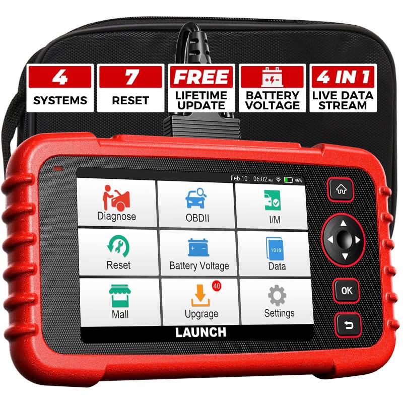 LAUNCH CRP123X V2.0 OBD2 Auto Diagnosegerät, Kfz Diagnosegerät für Motorgetriebe, ABS, SRS, AutoVIN, mit Öl/ETS/SAS/ABS/BMS/DPF/BREMSE Zurücksetzen von LAUNCH